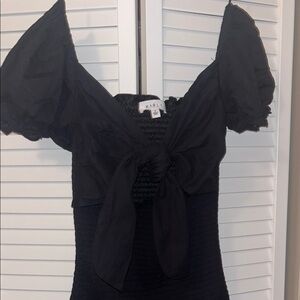 Mable Black Dress with Puff Sleeves